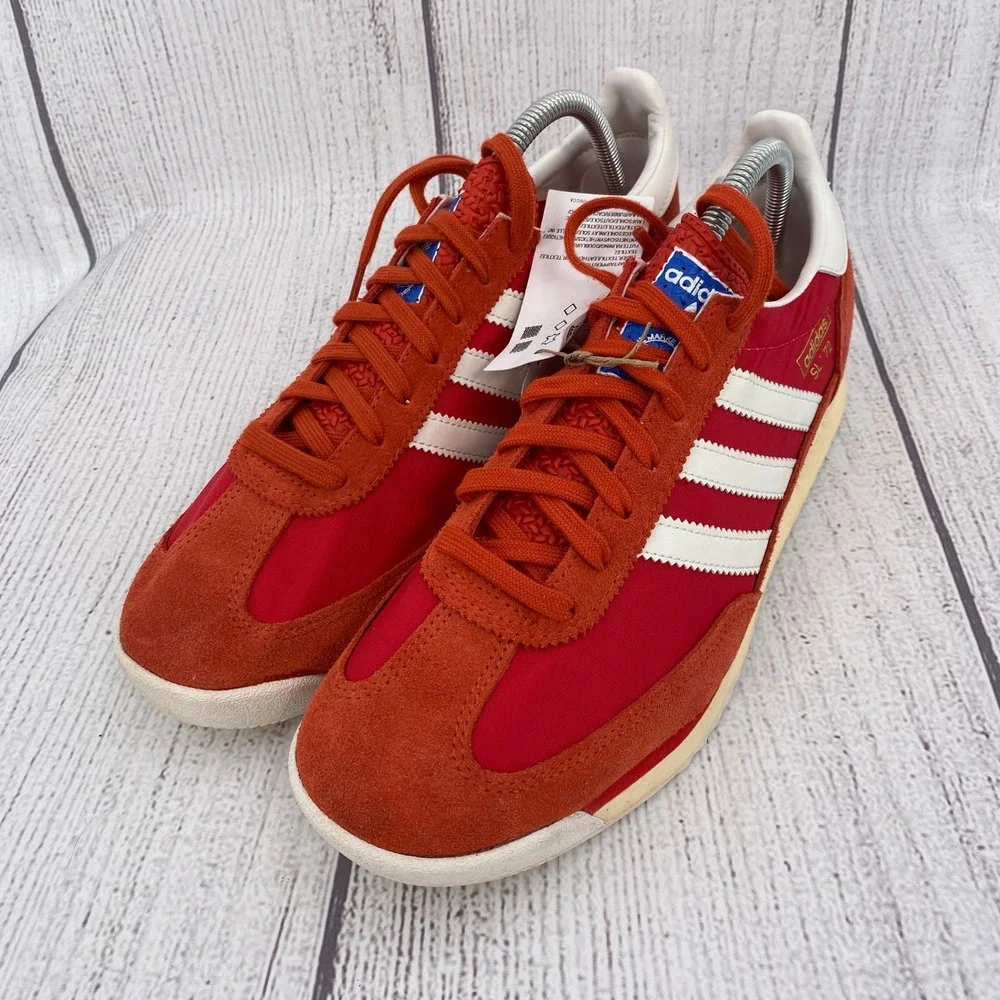 Adidas SL 72 RS Sneakers Mens 9.5 Red White Retro Low Top Trainers Shoes JH8642